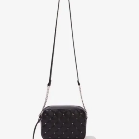 NWT Rebecca Minkoff Quilted Studded Crossbody Bag in Black and Silver NEW - Picture 8 of 8